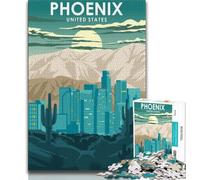 Rompecabezas de 1000 Piezas para Adultos y Adolescentes, Ideal para Viajes a Phoenix, Arizona Alivia el estrés, Mejora el Amor en Pareja, 38x26cm