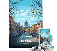 Rompecabezas de 1000 Piezas para Adultos y Adolescentes Ilustración de Paisaje Urbano de Dublín Irlanda Juguetes educativos Juego práctico para divertirse en Familia Regalos de Amigo Invisible