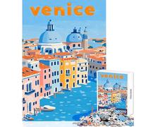 Rompecabezas de 1000 Piezas para Adultos y Adolescentes ilustración del Paisaje Urbano de Venecia Juguete para decoración de Pared Regalos de Amigo Secreto Juegos Divertidos para Mejorar el Amor