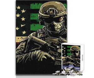 Rompecabezas de 1000 Piezas para Adultos y Adolescentes, Ilustraciones de Soldados estadounidenses, Juegos educativos, análisis y lógica, Obra de Arte, Regalo, tamaño 38x26cm