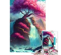 Rompecabezas de 1000 Piezas para Adultos y Adolescentes Increíbles cascadas de árboles Rompecabezas para Adolescentes Juegos relajantes Decoración del hogar Interacción Entre Padres e Hijos (38x26cm)