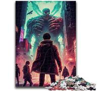 Rompecabezas de 1000 Piezas para Adultos y Adolescentes Invasión de Monstruos Apto para Mayores de 14 años Juegos Familiares Oferta como Regalo para Toda la Familia 38x26cm