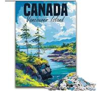 Rompecabezas de 1000 Piezas para Adultos y Adolescentes, Isla de Vancouver, Canadá Juguetes de Entretenimiento Familiar con póster y Hoja de Trivia a Juego (50x75cm) 1000 Piezas