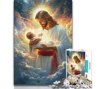 Rompecabezas de 1000 Piezas para Adultos y Adolescentes, Jesús, para aliviar el estrés, para Pasar el rato Entre Padres e Hijos (75x50cm)