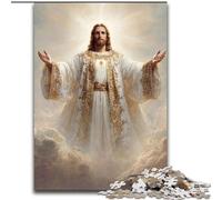 Rompecabezas de 1000 Piezas para Adultos y Adolescentes: Jesús, un desafío difícil para aliviar el estrés, con póster a Juego y Hoja de Trivia de 26x38cm