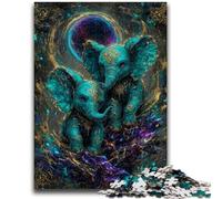 Rompecabezas de 1000 Piezas para Adultos y Adolescentes, Juego de Familia de Elefantes misteriosos, antiestrés, desafío difícil, colección de Artistas, Bellas Artes, 50x75cm