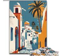 Rompecabezas de 1000 Piezas para Adultos y Adolescentes Juego de Preguntas sobre el Paisaje Urbano de Túnez Toda la Familia (26x38cm) 1000 Piezas