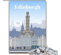 Rompecabezas de 1000 Piezas para Adultos y Adolescentes Juego de Preguntas sobre el Viaje a Edimburgo Toda la Familia (38x52cm) 1000 Piezas