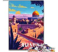 Rompecabezas de 1000 Piezas para Adultos y Adolescentes Juego de Preguntas sobre la Puesta del Sol en Jerusalén Toda la Familia (50x75cm) 1000 Piezas