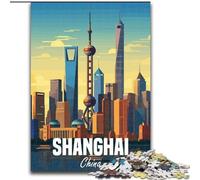 Rompecabezas de 1000 Piezas para Adultos y Adolescentes Juego de Preguntas sobre Shanghái, China Toda la Familia (50x75cm) 1000 Piezas