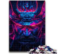 Rompecabezas de 1000 Piezas para Adultos y Adolescentes Juego Educativo Familiar de Guerra de Guerreros samuráis de neón Toda la Familia Mayores de 14 años 50x75cm