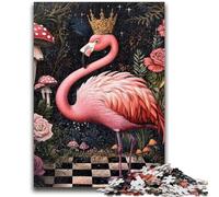 Rompecabezas de 1000 Piezas para Adultos y Adolescentes, Juego Familiar Flamingo Queen, Regalos Divertidos para Amigos y Familiares a Partir de 14 años, 26x38cm
