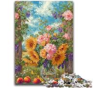 Rompecabezas de 1000 Piezas para Adultos y Adolescentes, Juegos educativos de Arte Floral, Juguetes de Bricolaje, Toda la Familia, 26x38cm