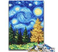 Rompecabezas de 1000 Piezas para Adultos y Adolescentes, Juguete de Bosque con Cielo Nocturno, Juego Intelectual para decoración del hogar a Partir de los 14 años, 50x75cm