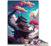 Rompecabezas de 1000 Piezas para Adultos y Adolescentes, Juguete de Templo japonés, Juego Intelectual para decoración del hogar para Mayores de 14 años, 38x26cm