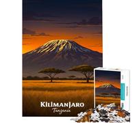 Rompecabezas de 1000 Piezas para Adultos y Adolescentes Kilimanjaro Tanzania Rompecabezas de 1000 Piezas para armar Juego desafiante de análisis y lógica Regalos (50x75cm)
