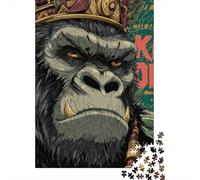 Rompecabezas De 1000 Piezas para Adultos Y Adolescentes King Kong Poster Print Rompecabezas para Adultos Juegos Relajantes Arte De Pared Difícil Y Desafiante 38x26cm/1000pcs