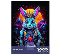 Rompecabezas De 1000 Piezas para Adultos Y Adolescentes King Neon Rabbit Rompecabezas Juegos Relajantes Regalos para Mujeres Cumpleaños Y Navidad 38x26cm/1000pcs