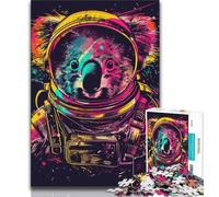 Rompecabezas de 1000 Piezas para Adultos y Adolescentes: Koala, Astronauta Espacial, Rompecabezas de 1000 Piezas, Interesante interacción Entre Padres e Hijos para Reducir el estrés (tamaño 38x26cm)