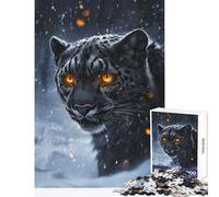 Rompecabezas de 1000 Piezas para Adultos y Adolescentes La Mirada del Leopardo de Las Nieves Juegos relajantes Regalos para Mujeres Juguetes de decoración para el hogar Cada Pieza es única (50x75cm)