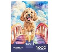Rompecabezas De 1000 Piezas para Adultos Y Adolescentes Labradoodle Rainbow Bridge Rompecabezas Juegos Relajantes Regalos para Mujeres Cumpleaños Y Navidad 52x38cm/1000pcs
