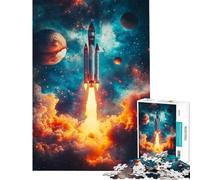 Rompecabezas de 1000 Piezas para Adultos y Adolescentes Lanzamiento de Cohete Espacial cósmico Ayuda a ejercitar el Cerebro Regalos para Mujeres Juego de ingenio para Mayores de 14 años (38x52cm)