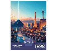 Rompecabezas De 1000 Piezas para Adultos Y Adolescentes Las Vegas Strip at Dusk Rompecabezas Juego De Ingenio Difícil Regalos De Cumpleaños Y Únicos 52x38cm/1000pcs