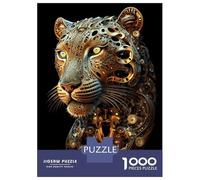 Rompecabezas De 1000 Piezas para Adultos Y Adolescentes Leopard Golden Art Deco Rompecabezas Juegos Relajantes Regalos para Mujeres Cumpleaños Y Navidad 38x26cm/1000pcs