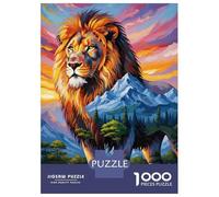 Rompecabezas De 1000 Piezas para Adultos Y Adolescentes Lion and Mountain Landscape Rompecabezas Juegos Relajantes Regalos para Mujeres Cumpleaños Y Navidad 38x26cm/1000pcs