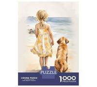 Rompecabezas De 1000 Piezas para Adultos Y Adolescentes Little Girl with Labrador Rompecabezas para Adultos Juegos Familiares Análisis Y Lógica Regalos De Cumpleaños Y Únicos 52x38cm/1000pcs