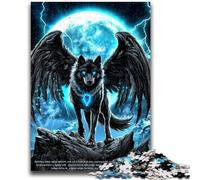 Rompecabezas de 1000 Piezas para Adultos y Adolescentes Lobo de alas Negras Ayuda a ejercitar el Cerebro Juguetes adictivos para Cultivar la Paciencia Colección de Artistas Bellas Artes 50x75cm