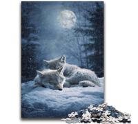 Rompecabezas de 1000 Piezas para Adultos y Adolescentes, Lobo en la Nieve, Juguetes educativos, Juegos Familiares, cumpleaños (75x50cm)