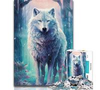 Rompecabezas de 1000 Piezas para Adultos y Adolescentes: Lobo en un Bosque de fantasía Rompecabezas para Adultos Cada Pieza es única Divertido y desafiante Juego Familiar (tamaño 75x50cm)