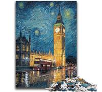 Rompecabezas de 1000 Piezas para Adultos y Adolescentes: Londres bajo el Cielo Nocturno Rompecabezas de 1000 Piezas Juguetes educativos, Juegos antiestrés, cumpleaños (38x26cm)