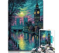 Rompecabezas de 1000 Piezas para Adultos y Adolescentes, Londres de Noche Juego desafiante, Juguetes, decoración de Pared, cumpleaños y Navidad (75x50cm)