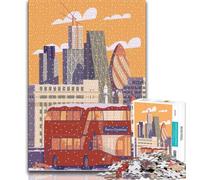 Rompecabezas de 1000 Piezas para Adultos y Adolescentes, Londres, Invierno, Navidad Juguetes educativos y Juegos Familiares Que fomentan el Amor en Pareja (75x50cm)