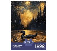 Rompecabezas De 1000 Piezas para Adultos Y Adolescentes Loon in Golden Lake at Night Rompecabezas Juego De Ingenio Difícil Regalos De Cumpleaños Y Únicos 38x26cm/1000pcs