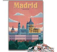 Rompecabezas de 1000 Piezas para Adultos y Adolescentes Madrid Ayuda al Cerebro a ejercitar Juguetes adictivos para Cultivar la Paciencia Interacción Entre Padres e Hijos (38x52cm) 1000 Piezas