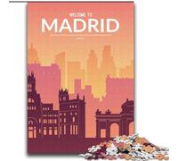Rompecabezas de 1000 Piezas para Adultos y Adolescentes Madrid España Ayuda al Cerebro a ejercitar Juguetes adictivos para Cultivar la Paciencia Interacción Entre Padres e Hijos (38x52cm) 1000 Piezas