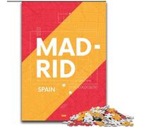 Rompecabezas de 1000 Piezas para Adultos y Adolescentes, Madrid, España Juguetes educativos, Juegos antiestrés, interacción Entre Padres e Hijos, 26x38cm