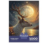 Rompecabezas De 1000 Piezas para Adultos Y Adolescentes Magical Deer Under The Moon Rompecabezas para Adultos Juego De Ingenio Arte De Pared Regalos De Cumpleaños Y Únicos 70x50cm/1000pcs