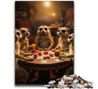Rompecabezas de 1000 Piezas para Adultos y Adolescentes, Meerkat Poker, Juguete Educativo antiestrés, Regalo para Amigos y Familiares (50x75cm)