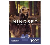 Rompecabezas De 1000 Piezas para Adultos Y Adolescentes Mindset Is Everything Bear Rompecabezas Juegos Relajantes Regalos para Mujeres Cumpleaños Y Navidad 70x50cm/1000pcs