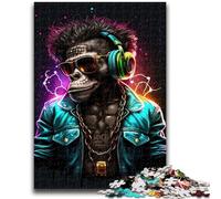 Rompecabezas de 1000 Piezas para Adultos y Adolescentes Monkey DJ Ayuda a ejercitar el Cerebro Juguetes adictivos para Cultivar la Paciencia Apto para Parejas 50x75cm