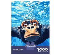 Rompecabezas De 1000 Piezas para Adultos Y Adolescentes Monkey Underwater Rompecabezas Juego De Ingenio Difícil Regalos De Cumpleaños Y Únicos 52x38cm/1000pcs
