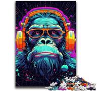 Rompecabezas de 1000 Piezas para Adultos y Adolescentes, Mono DJ, música, Juguetes, Juegos educativos, colección de Artistas antiestrés, Bellas Artes, 26x38cm