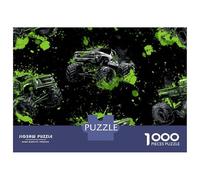Rompecabezas De 1000 Piezas para Adultos Y Adolescentes Monster Truck Fabric by The Yard Rompecabezas para Adultos Juegos Relajantes Arte De Pared Difícil Y Desafiante 52x38cm/1000pcs