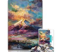 Rompecabezas de 1000 Piezas para Adultos y Adolescentes Monte Fuji, Japón Rompecabezas de 1000 Piezas con póster y Hoja de Trivia a Juego para Mayores de 14 años 50x75cm