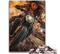 Rompecabezas de 1000 Piezas para Adultos y Adolescentes: Moto en Llamas, un desafío difícil para aliviar el estrés Cada Pieza es única Juego desafiante y Divertido para Toda la Familia 38x26cm