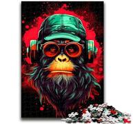 Rompecabezas de 1000 Piezas para Adultos y Adolescentes Música de Monkey DJ A Partir de 14 años Juegos Familiares Regalo Ideal para Toda la Familia 50x75cm